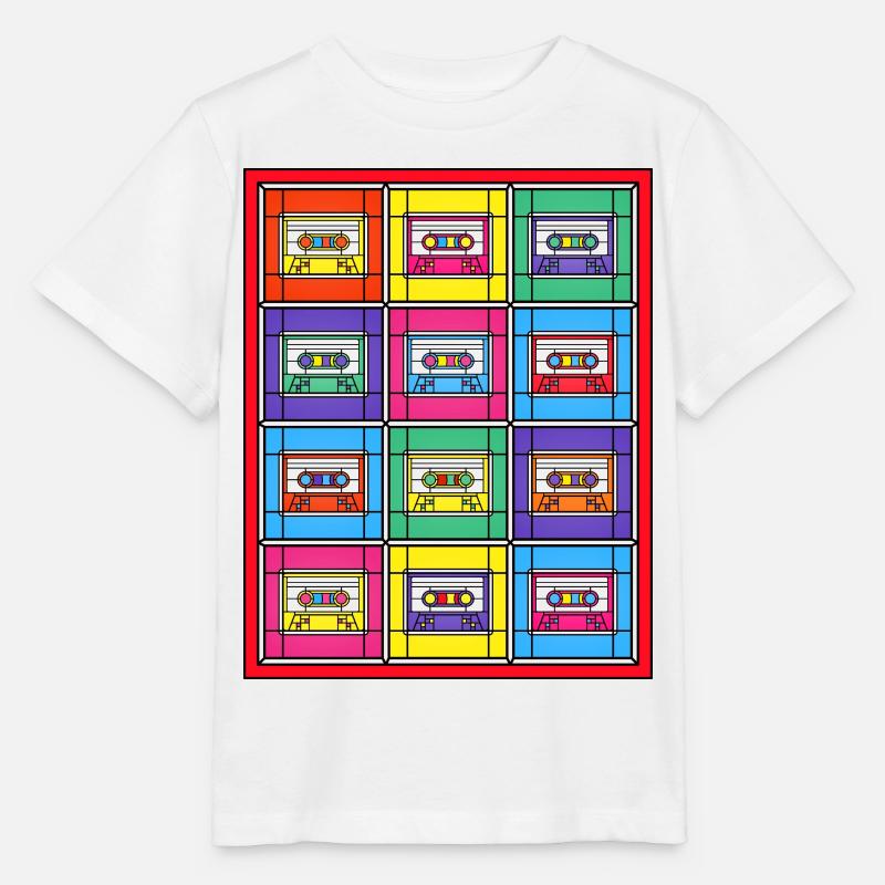 Buntglas-Pop-Art-Kassetten - Stanley/Stella Kinder T-Shirt MINI CREATOR - Weiß