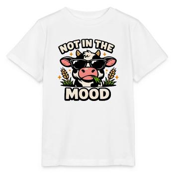 Not in the Mood – Cool cow with sunglasses - Stanley/Stella MINI CREATOR Kids’ T-Shirt - white - Front - Maike (125cm)
