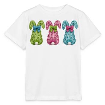 Lapins de Pâques Lapin de Pâques 3 Lapins Fictifs Lapins Pâques - T-shirt bio MINI CREATOR Stanley/Stella Enfant - blanc - Devant - Maike (125cm)