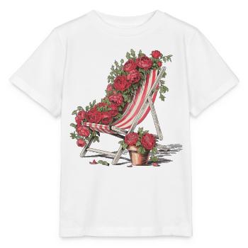 Chaise longue vintage avec une chemise fleurie - T-shirt bio MINI CREATOR Stanley/Stella Enfant - blanc - Devant - Maike (125cm)