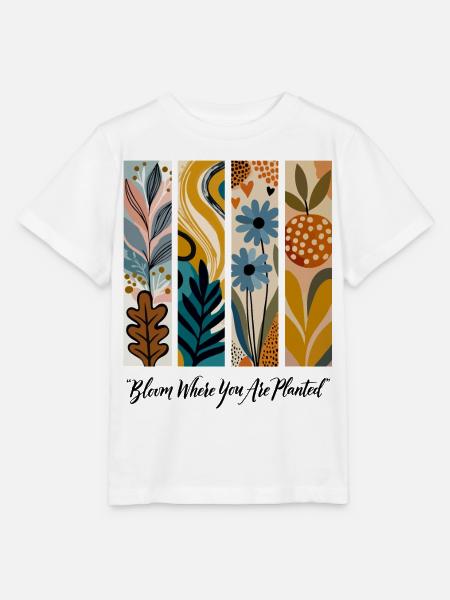 Blühende Botanische Panel-Collage - Stanley/Stella Kinder T-Shirt MINI CREATOR - Weiß