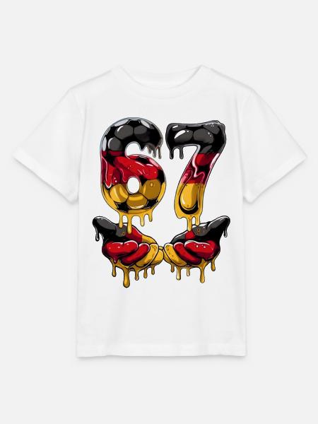 Fußball 67 Meme für Jungen Kinder 67 sechs sieben 6 7 - Stanley/Stella Kinder T-Shirt MINI CREATOR - Weiß