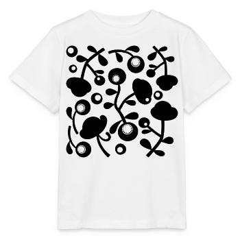Abstrakte Pfingstrosen L Schwarz Transparent - Stanley/Stella Kinder T-Shirt MINI CREATOR  - Weiß - Vorne - Maike (125cm)