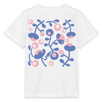 Abstrakte Pfingstrosen L Rose Blau Weiß - Stanley/Stella Kinder T-Shirt MINI CREATOR  - Weiß - Vorne - Maike (125cm)