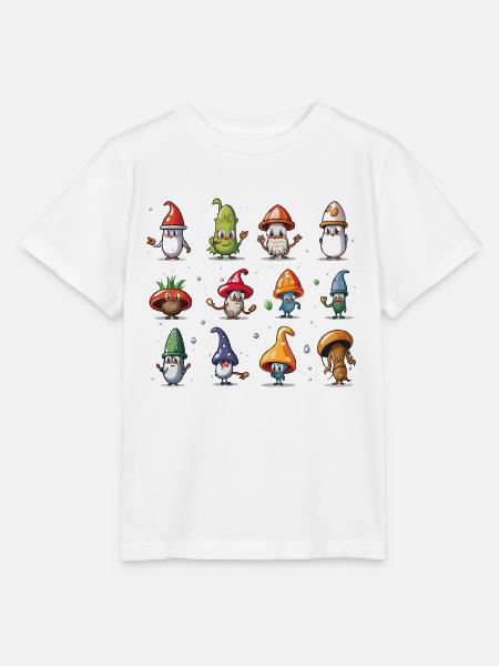 Pilzgnomen Parade - Stanley/Stella Kinder T-Shirt MINI CREATOR - Weiß