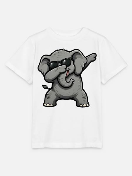 Dabbing Elefant - Stanley/Stella Kinder T-Shirt MINI CREATOR - Weiß