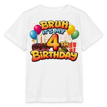 4th birthday shirt birthday shirt for boy 4 year - Stanley/Stella MINI CREATOR Kids’ T-Shirt - white - Front - Maike (125cm)