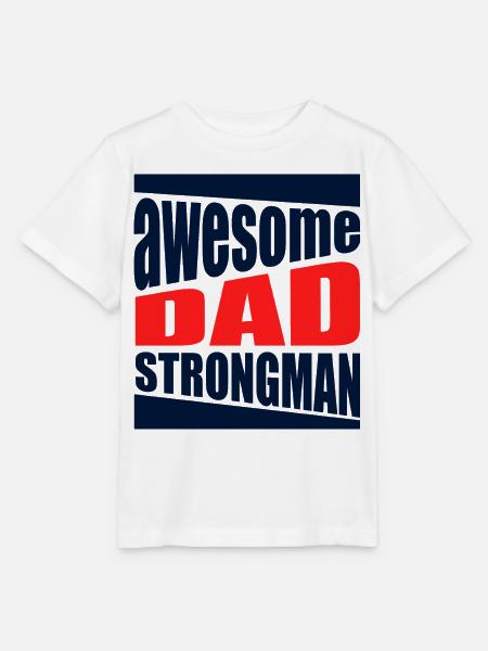 Strongman Dad Awesome Power-Shirt - Stanley/Stella Kinder T-Shirt MINI CREATOR - Weiß