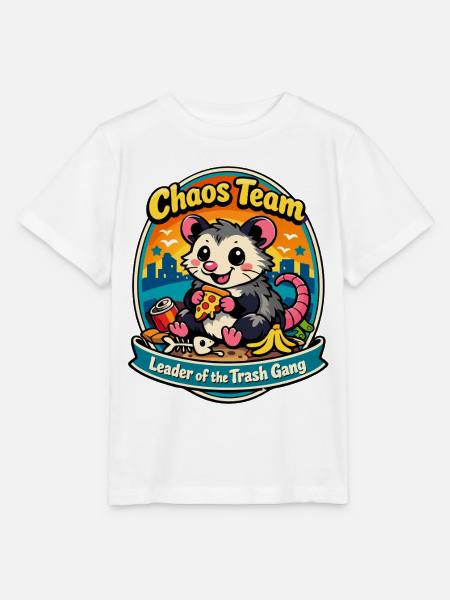 Opossum Chaos Team Anführer - Stanley/Stella Kinder T-Shirt MINI CREATOR - Weiß