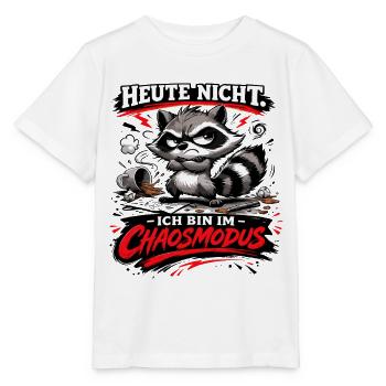 Heute nicht ich bin im Chaosmodus Waschbär - Stanley/Stella Kinder T-Shirt MINI CREATOR  - Weiß - Vorne - Maike (125cm)