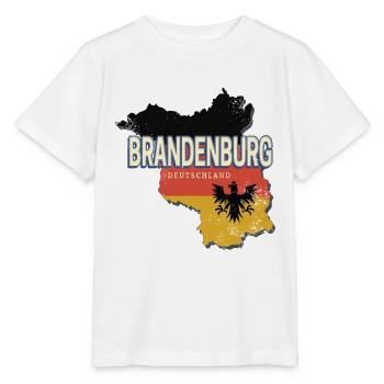 Brandenburg Deutschland Retro Bundesland Landkarte - Stanley/Stella Kinder T-Shirt MINI CREATOR  - Weiß - Vorne - Maike (125cm)