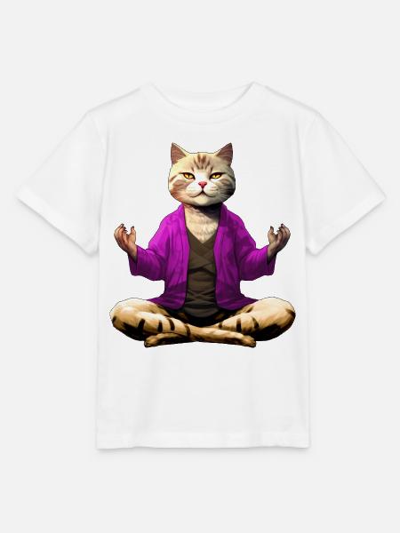 Katze Yogi - Stanley/Stella Kinder T-Shirt MINI CREATOR - Weiß