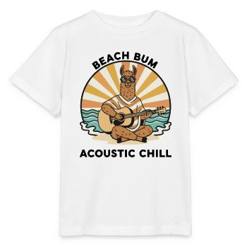 Llama Beach Bum Acoustic Chill Guitar - Stanley/Stella MINI CREATOR Kids’ T-Shirt - white - Front - Maike (125cm)