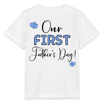 Erster Vatertags-Baby - Stanley/Stella Kinder T-Shirt MINI CREATOR  - Weiß - Vorne - Maike (125cm)