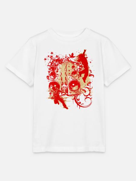 Red DJ Sound Splash - Stanley/Stella Kinder T-Shirt MINI CREATOR - Weiß