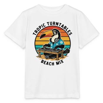Toucan DJ Tropic Turntables Beach Mix - T-shirt bio MINI CREATOR Stanley/Stella Enfant - blanc - Devant - Maike (125cm)