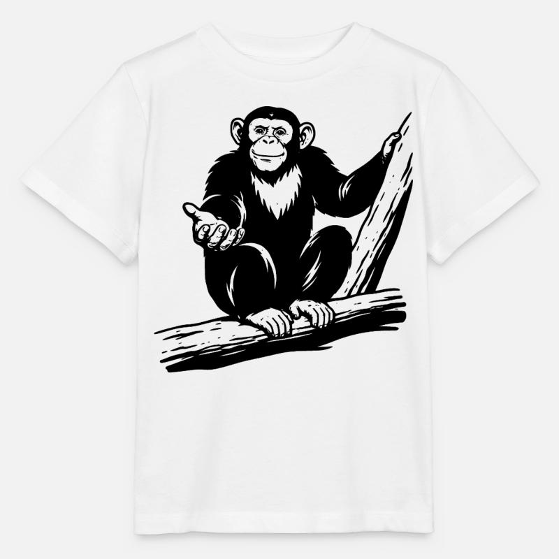 Chimpanzé - T-shirt bio MINI CREATOR Stanley/Stella Enfant - blanc