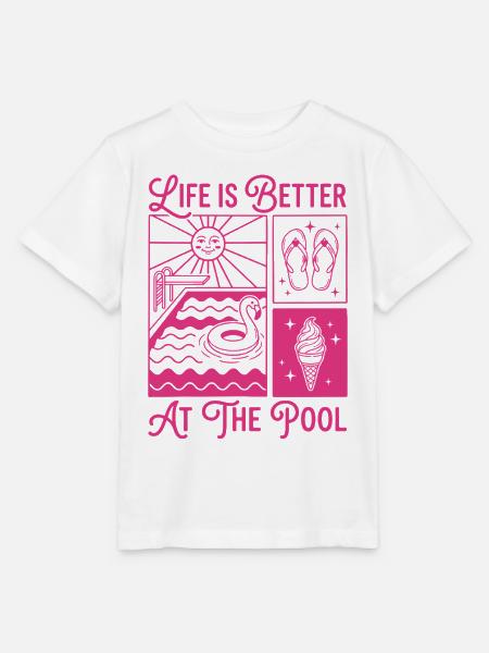 Life is Better at the Pool Summer Shirt - Stanley/Stella Kinder T-Shirt MINI CREATOR  - Weiß