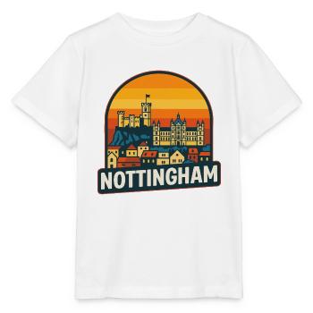 Nottingham Skyline Retro Sunset Vintage Design - Stanley/Stella MINI CREATOR Kids’ T-Shirt - white - Front - Maike (125cm)
