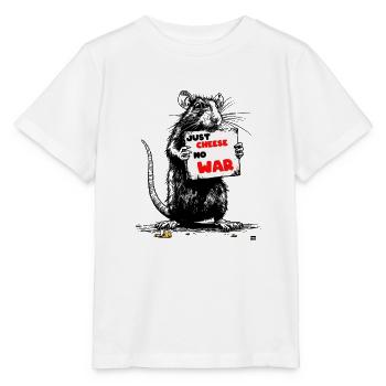 Just Cheese No War Slogan - Stanley/Stella Kinder T-Shirt MINI CREATOR  - Weiß - Vorne - Maike (125cm)