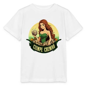 Grüne Wasserfee mit Steinbund - Stanley/Stella Kinder T-Shirt MINI CREATOR  - Weiß - Vorne - Maike (125cm)
