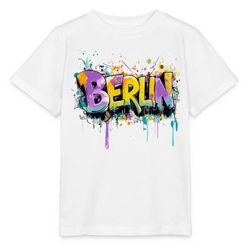 Berlin Graffiti Police Street Art Style Urbain - T-shirt bio MINI CREATOR Stanley/Stella Enfant - blanc - Devant - Maike (125cm)