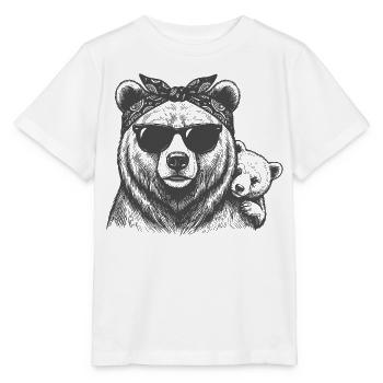 Mama Bär und Baby - Stanley/Stella Kinder T-Shirt MINI CREATOR  - Weiß - Vorne - Maike (125cm)