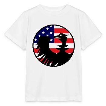 Adlerflagge USA Silhouette - Stanley/Stella Kinder T-Shirt MINI CREATOR  - Weiß - Vorne - Maike (125cm)