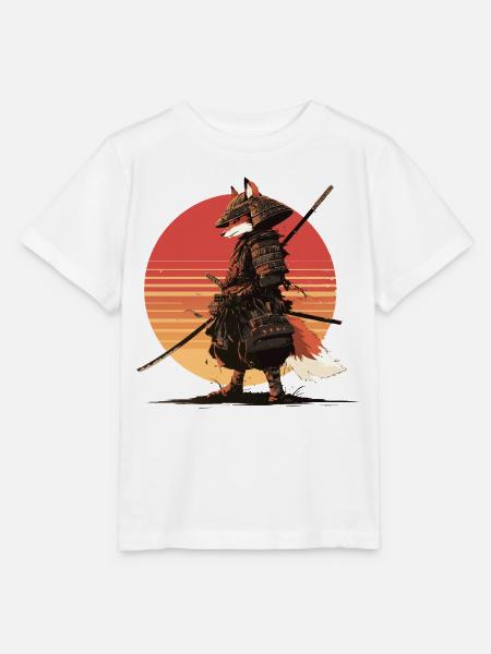 Samurai-Fuchs bei Sonnenuntergang - Stanley/Stella Kinder T-Shirt MINI CREATOR - Weiß