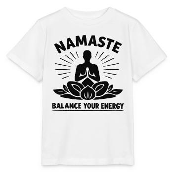 Namaste Balance Your Energy Yoga Meditation - Stanley/Stella Kinder T-Shirt MINI CREATOR  - Weiß - Vorne - Maike (125cm)
