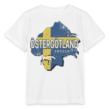 Östergötland Schweden Retro Provinz Souvenir - Stanley/Stella Kinder T-Shirt MINI CREATOR  - Weiß - Vorne - Maike (125cm)