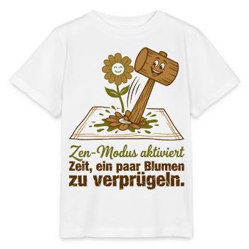 Anti-Stress Zen Modus Blumen Hammer - Stanley/Stella Kinder T-Shirt MINI CREATOR  - Weiß - Vorne - Maike (125cm)