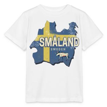 Smaland Provinz in Schweden mit Landkarte Vintage - Stanley/Stella Kinder T-Shirt MINI CREATOR  - Weiß - Vorne - Maike (125cm)