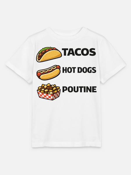 Tacos Hot Dogs Poutine - Stanley/Stella Kinder T-Shirt MINI CREATOR - Weiß
