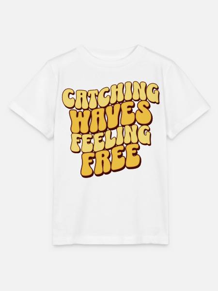 Catching Waves Feeling Free - Stanley/Stella Kinder T-Shirt MINI CREATOR  - Weiß