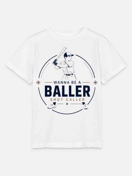 Baseball Baller: Retro-Sportstil - Stanley/Stella Kinder T-Shirt MINI CREATOR - Weiß