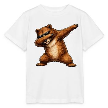 Dabbing Braunbär - Stanley/Stella Kinder T-Shirt MINI CREATOR  - Weiß - Vorne - Maike (125cm)