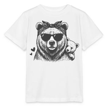 Mama Bär mit Baby  - Stanley/Stella Kinder T-Shirt MINI CREATOR  - Weiß - Vorne - Maike (125cm)
