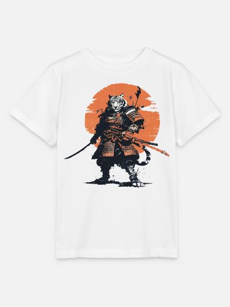 Tiger-Samurai in Ember Moon - Stanley/Stella Kinder T-Shirt MINI CREATOR  - Weiß