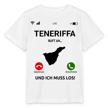 Teneriffa Ruft An Urlaub Kanaren Reise - Stanley/Stella Kinder T-Shirt MINI CREATOR  - Weiß - Vorne - Maike (125cm)
