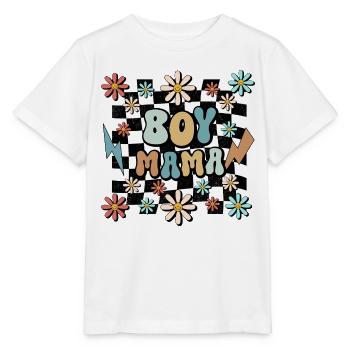 Boy Mama Blumen Muster Mutter Schwangerschaft - Stanley/Stella Kinder T-Shirt MINI CREATOR  - Weiß - Vorne - Maike (125cm)
