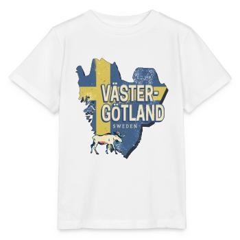 Västergötland in Schweden Retro Provinz Souvenir - Stanley/Stella Kinder T-Shirt MINI CREATOR  - Weiß - Vorne - Maike (125cm)
