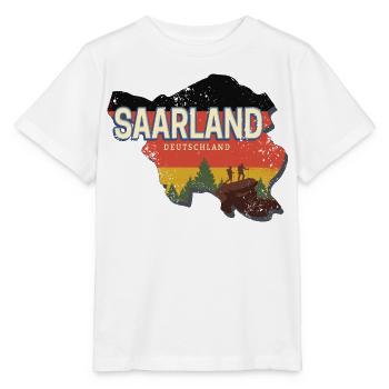 Saarland Deutschland Bundesland Landkarte Souvenir - Stanley/Stella Kinder T-Shirt MINI CREATOR  - Weiß - Vorne - Maike (125cm)