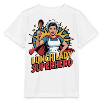 Lunch Lady Superhero - Stanley/Stella MINI CREATOR Kids’ T-Shirt - white - Front - Maike (125cm)