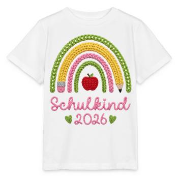 Écolier 2026 Arc-en-ciel - T-shirt bio MINI CREATOR Stanley/Stella Enfant - blanc - Devant - Maike (125cm)