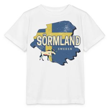 Sörmland in Schweden mit Retro Provinz Landkarte - Stanley/Stella Kinder T-Shirt MINI CREATOR  - Weiß - Vorne - Maike (125cm)