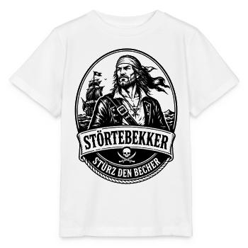 Störtebekker Stürz den Becher Pirat Legende - Stanley/Stella Kinder T-Shirt MINI CREATOR  - Weiß - Vorne - Maike (125cm)
