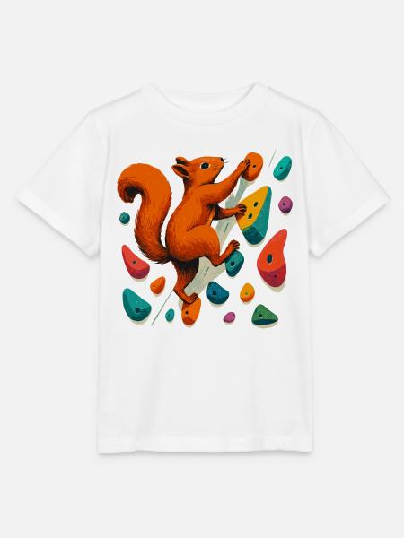 Eichhörnchen am Fels: Motivation & Boulder-Art - Stanley/Stella Kinder T-Shirt MINI CREATOR  - Weiß