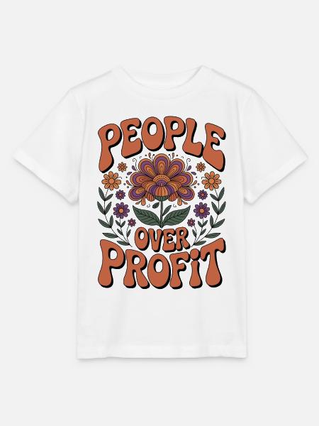 Antikapitalistisch People Over Profit - Stanley/Stella Kinder T-Shirt MINI CREATOR - Weiß