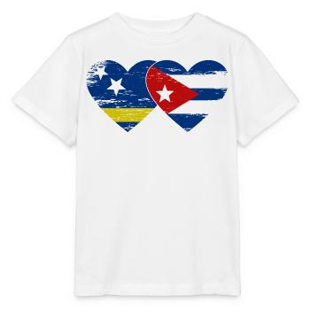 Curacao Kuba Flagge Herz used - Stanley/Stella Kinder T-Shirt MINI CREATOR  - Weiß - Vorne - Maike (125cm)